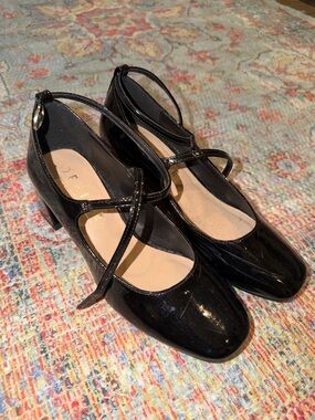 Office London Black Patent Mary Jane Heels